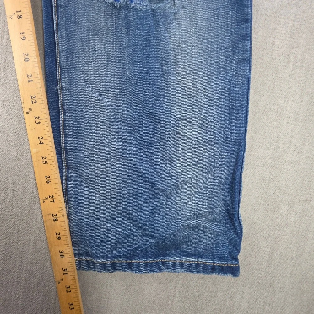 Rutherford Distressed Jeans Men 38 Blue Paisley Bandana Patch Streetwear Denim